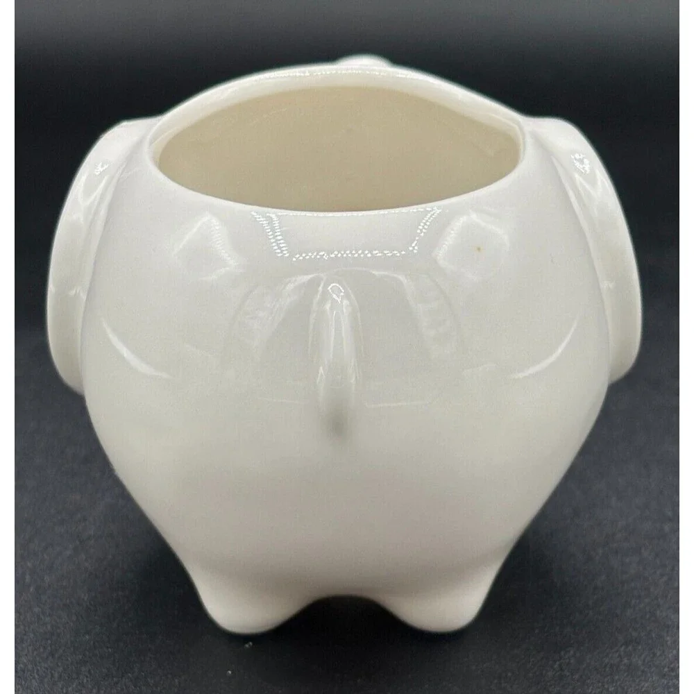 Mini Ceramic Elephant Shaped Planters Pots for Succulents Set of 3‎ Mod White